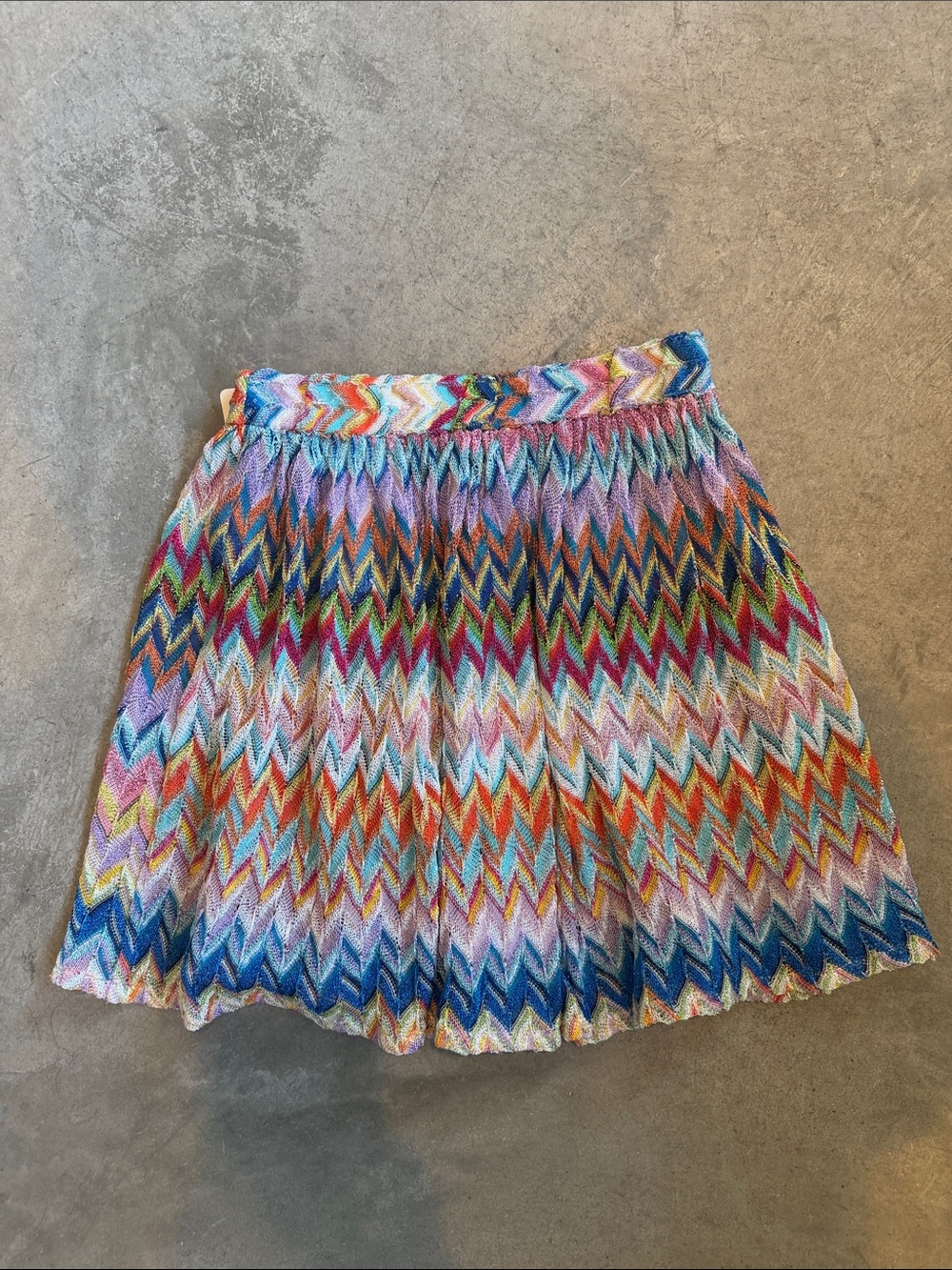 Missoni Multicolor Zigzag Knit Shorts in Pastel & Jewel Tones - Picture 8 of 9